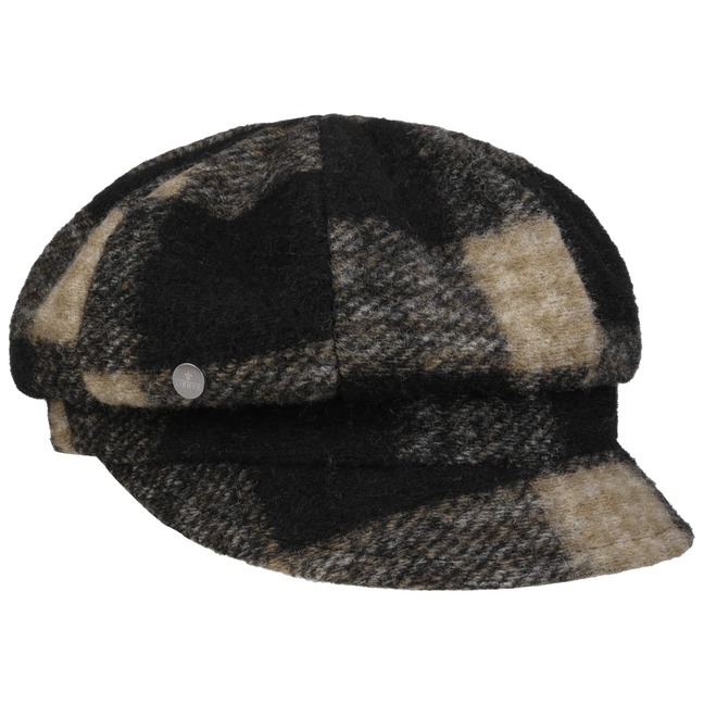 Seeberger Kasjmieren Newsboy Pet Dames - gebreide cap visor muts met klep voor Herfst/Winter - One Size taupe