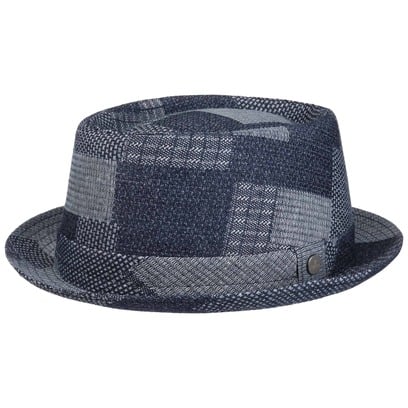 Denim Patchwork Pork pie Stoffen Hoed by Lierys