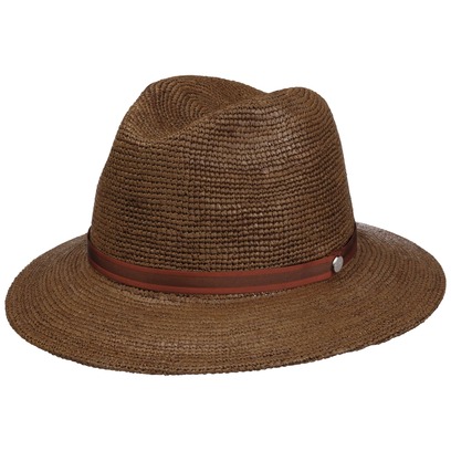 Packable Crochet Raffia Hoed by Borsalino