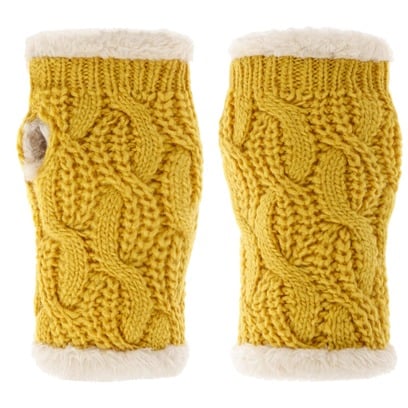 Cable Knit Gebreide Polswarmers by Seeberger