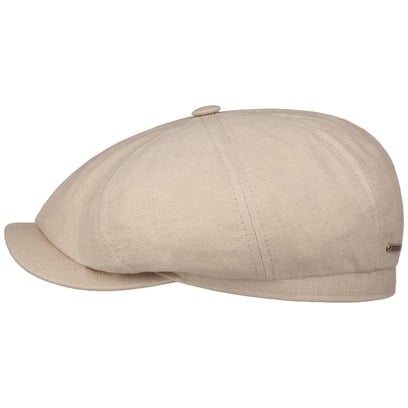 Hatteras 8 Panel Linnen Flat Cap by Stetson