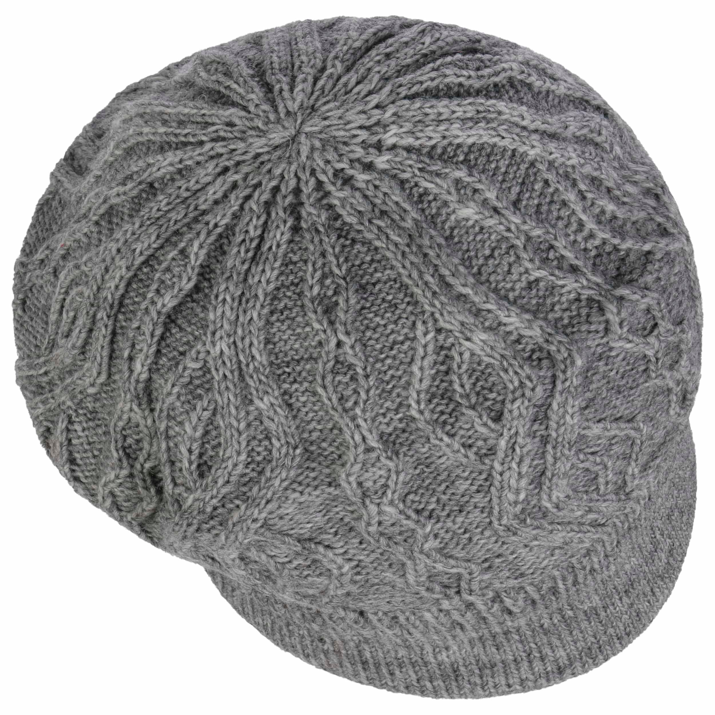 Seeberger Annelie Gebreide Newsboy Pet Dames - met klep visor muts voering voor Herfst/Winter - One Size groen