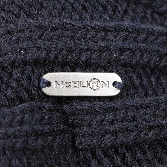 McBURN Britta Cable Knit Muts Dames - Made in Italy wintermuts gebreide pomponmuts met klep voering voor Herfst/Winter - One Size donkerblauw