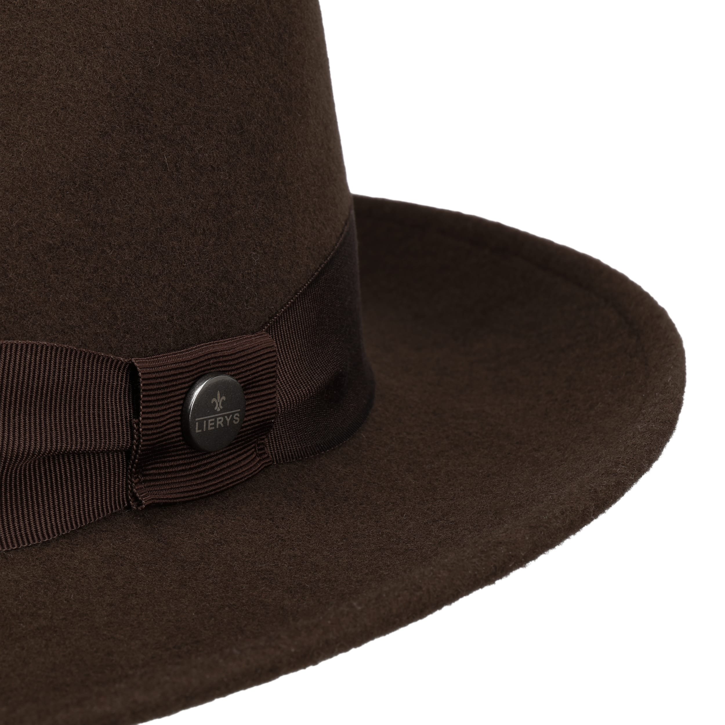 Lierys City Vilthoed Dames/Heren - heren hoed maffia Bogart met ripsband voor Zomer/Winter - M (56-57 cm) zwart