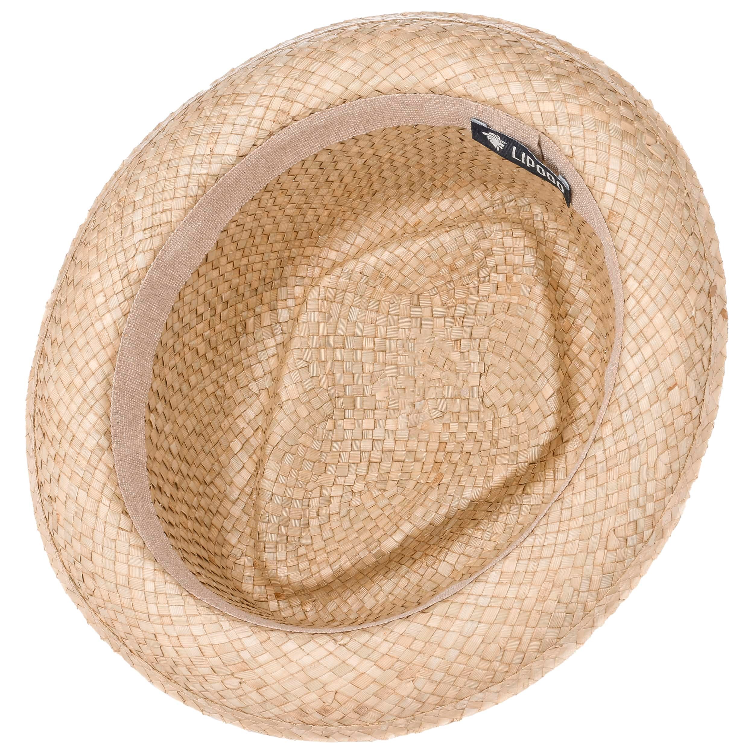 Lipodo Ennario Pork Pie Strohoed Heren - Made in Italy porkpie zonnehoed voor Lente/Zomer - M (56-57 cm) groen