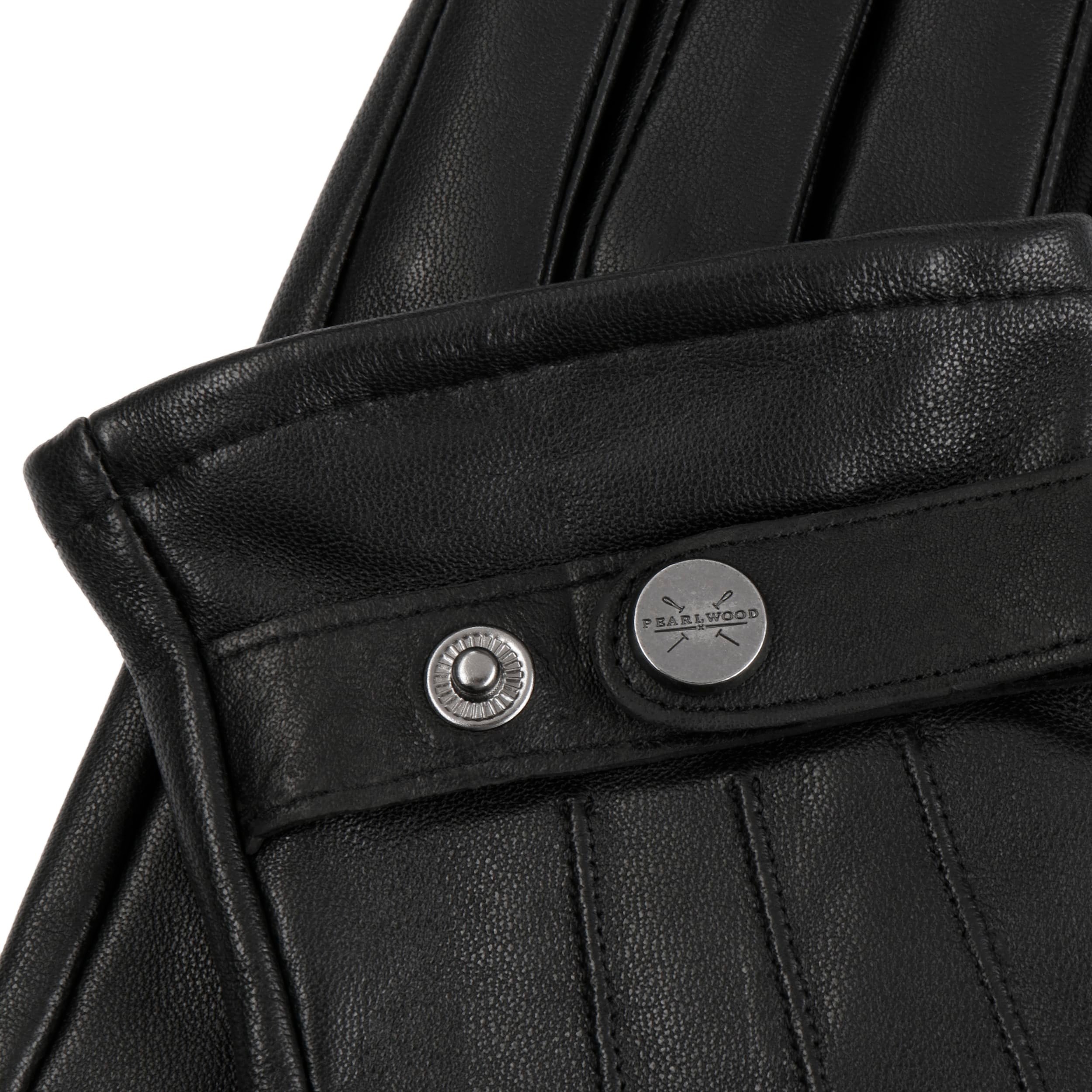 PEARLWOOD BRITT Men's Touchscreen Gloves Sheepskin Leather, Black
