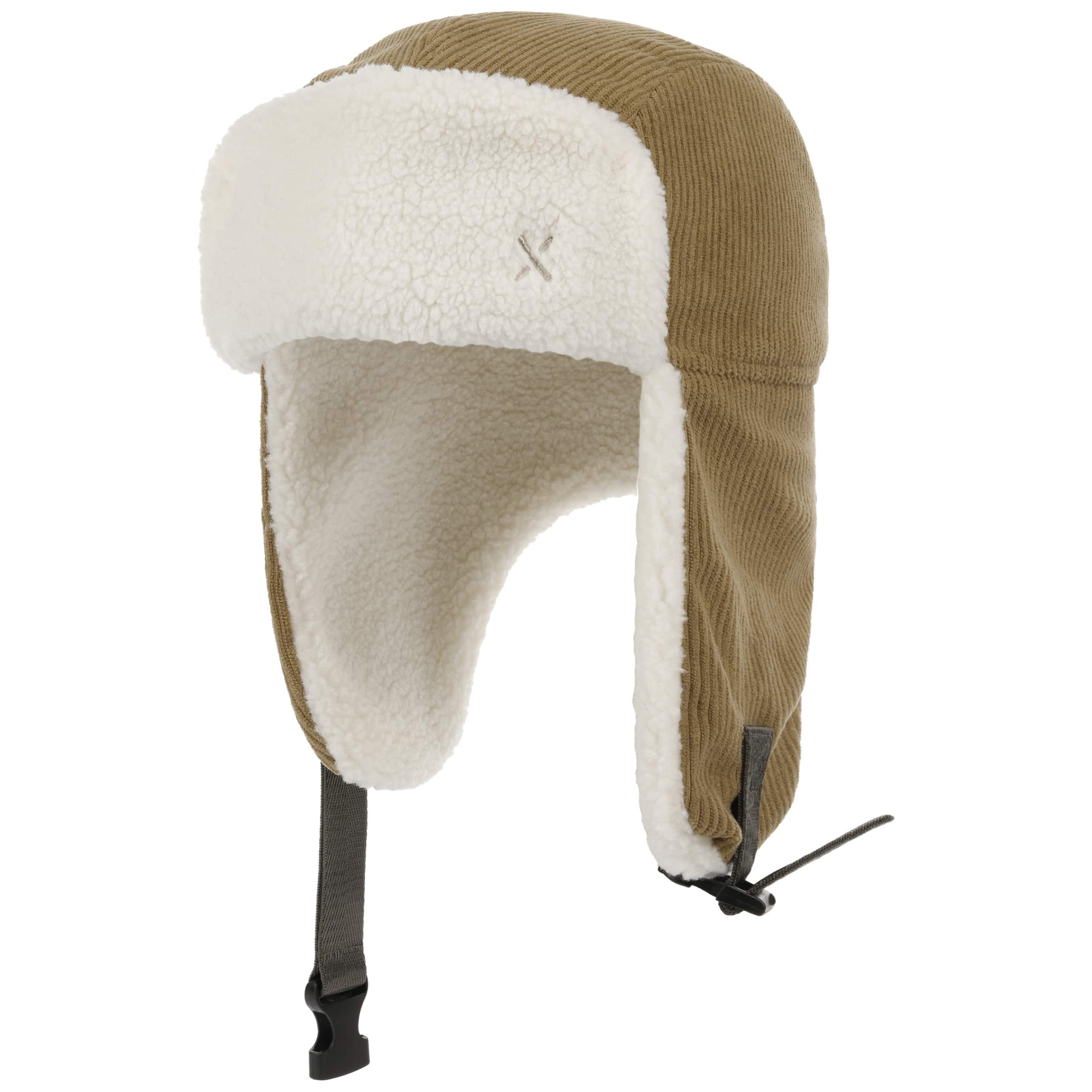 Heavyoff Unisex Pilotenmuts Kunstbont Wintermuts met Oorkleppen Warme Cord Bontmuts Donkerbruin XXL
