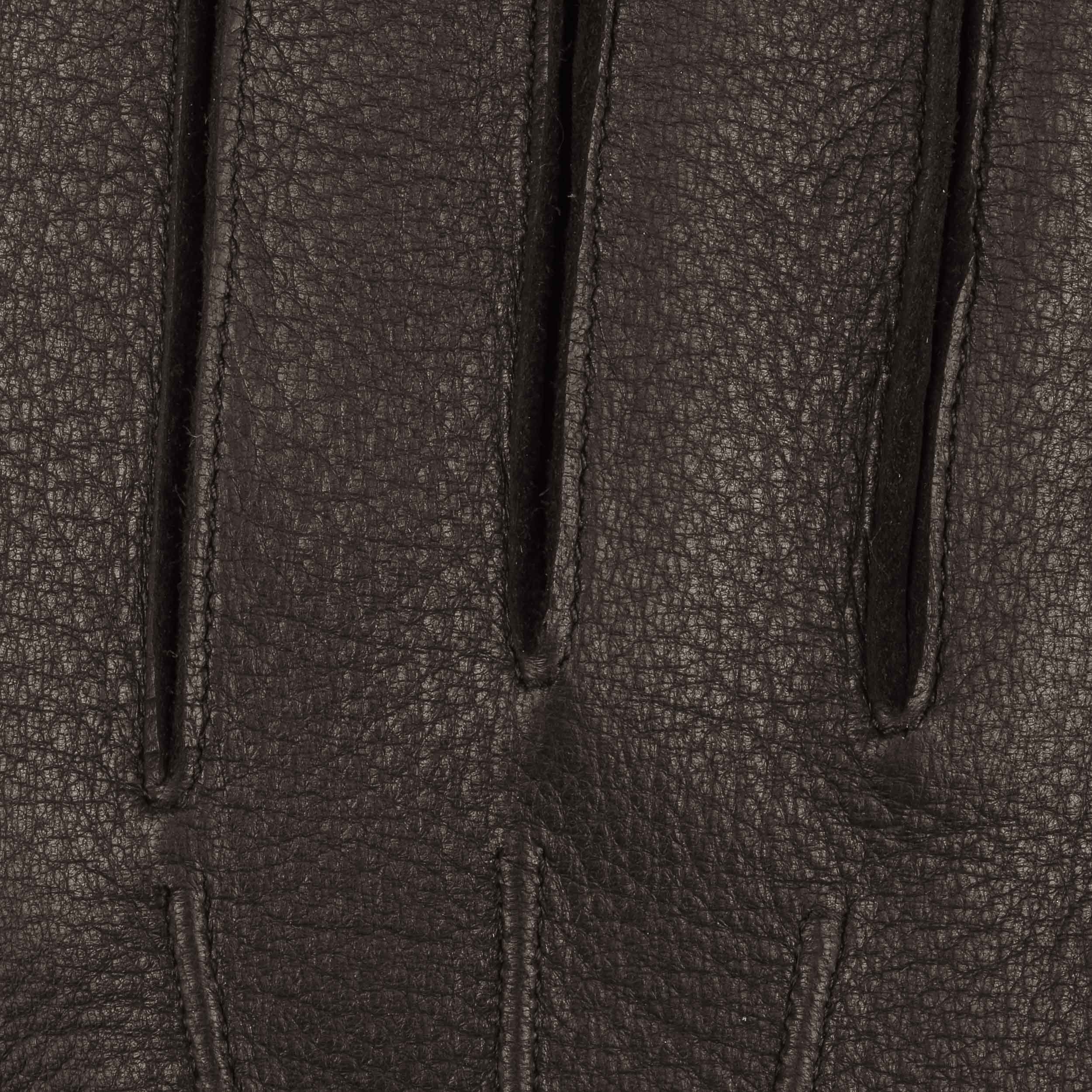 Jasmine Silk Heren lamsleer lederen kasjmier gevoerde handschoenen ZWART, Zwart, M