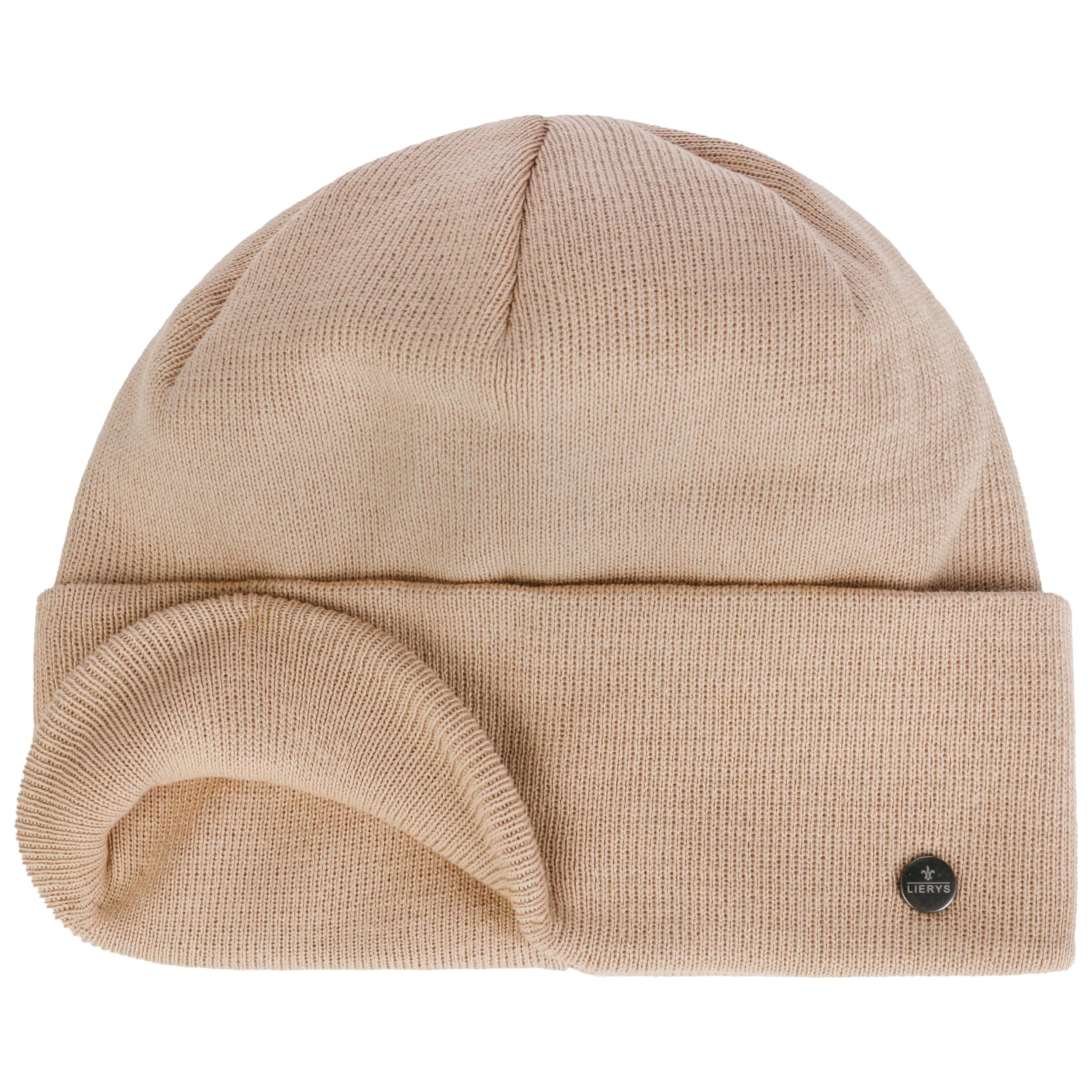 Lierys Giro Katoen Muts met Omslag Dames/Heren - Made in Germany vrije tijd wintermuts jogging voor Herfst/Winter - One Size zwart