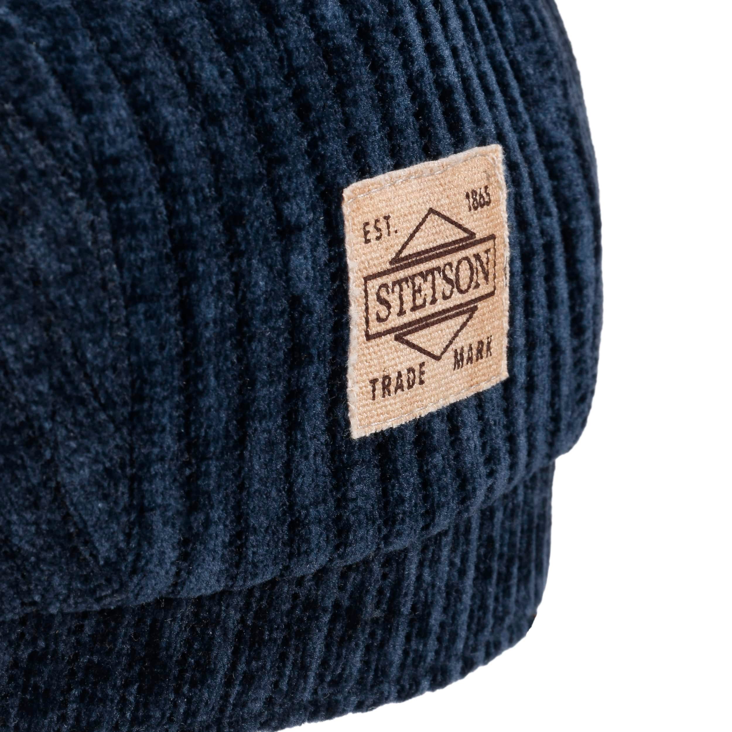 Stetson Hatteras Corduroy Jersey Pet Heren - Made in the EU newsboy flat hat met klep voering voor Herfst/Winter - L (58-59 cm) lichtbeige