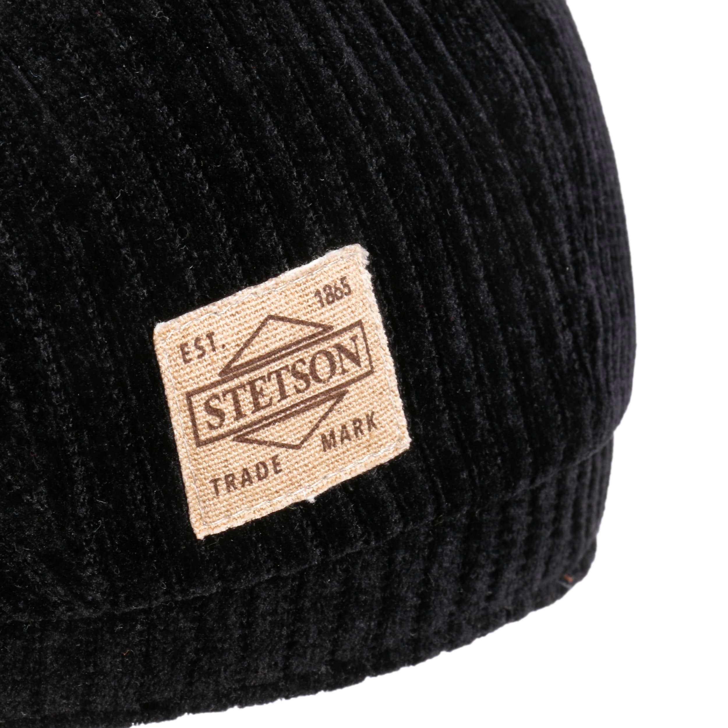 Stetson Hatteras Noir Dames/Heren - newsboy pet met klep voering voor Herfst/Winter - 58 cm zwart