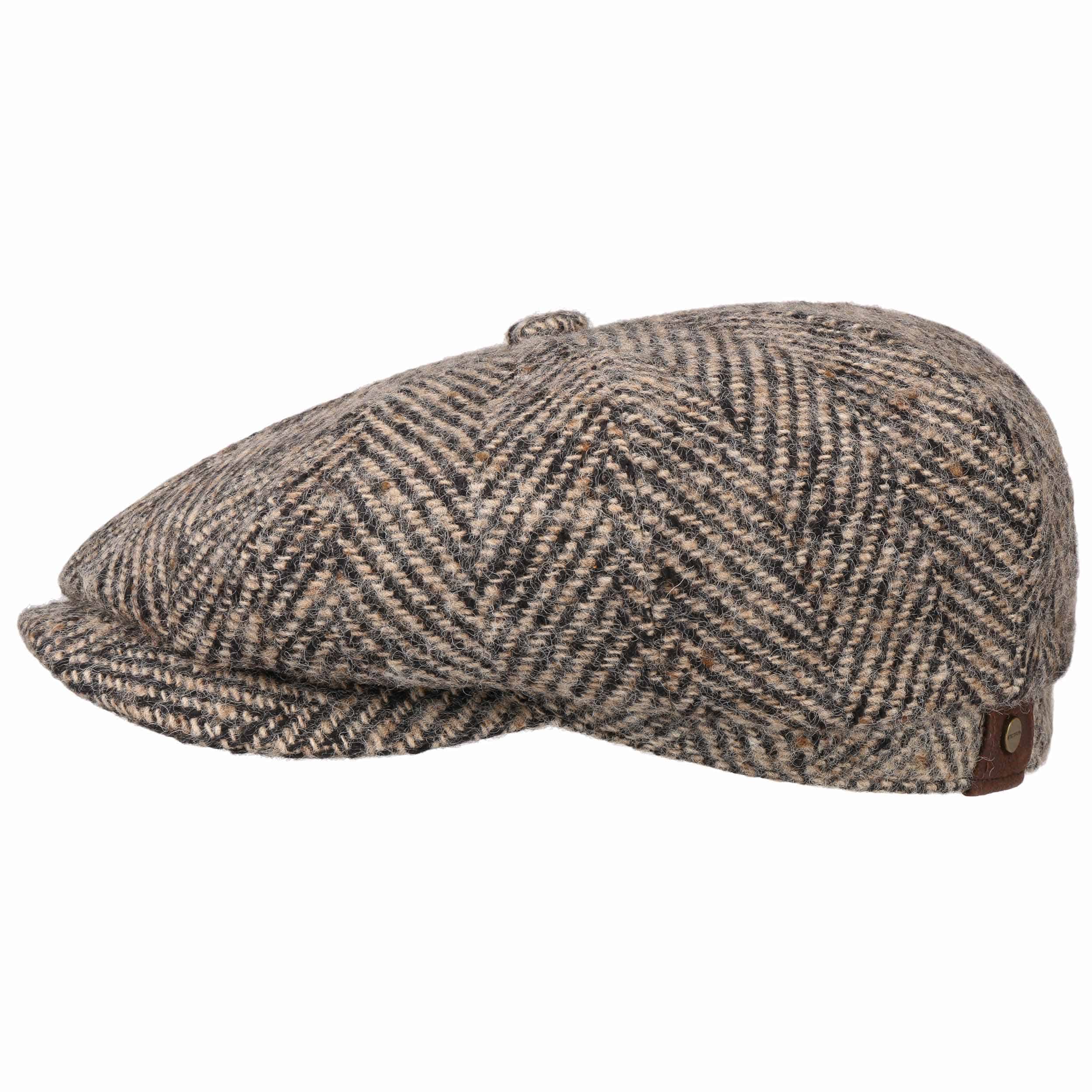 Stetson Hatteras Organic Flatcap - Nachhaltige Schirmmütze In Fischgrät-Optik