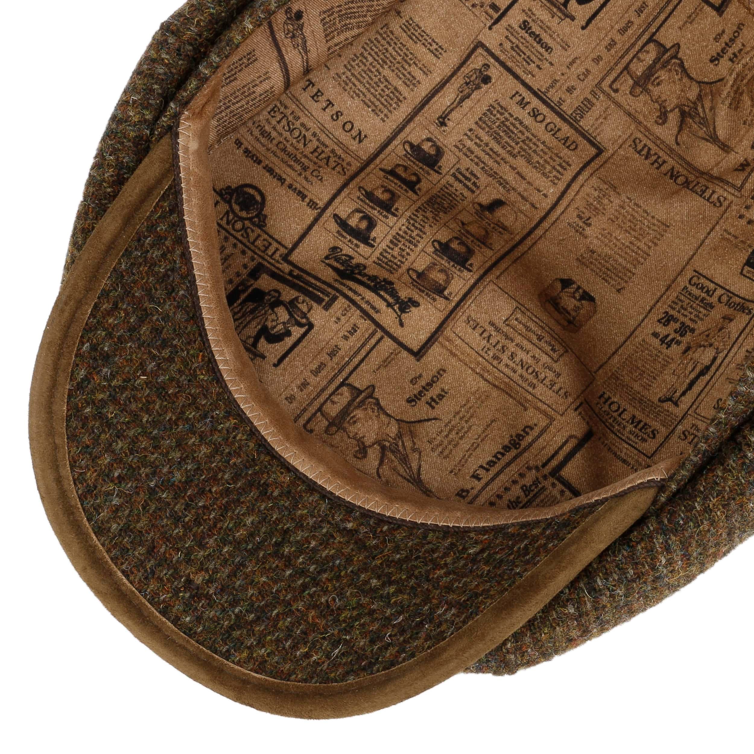 TOSKATOK Tweed Pet Heren | Geruite Platte Hoed | Wolmix | Verstelbare Maten S/M - L/XL