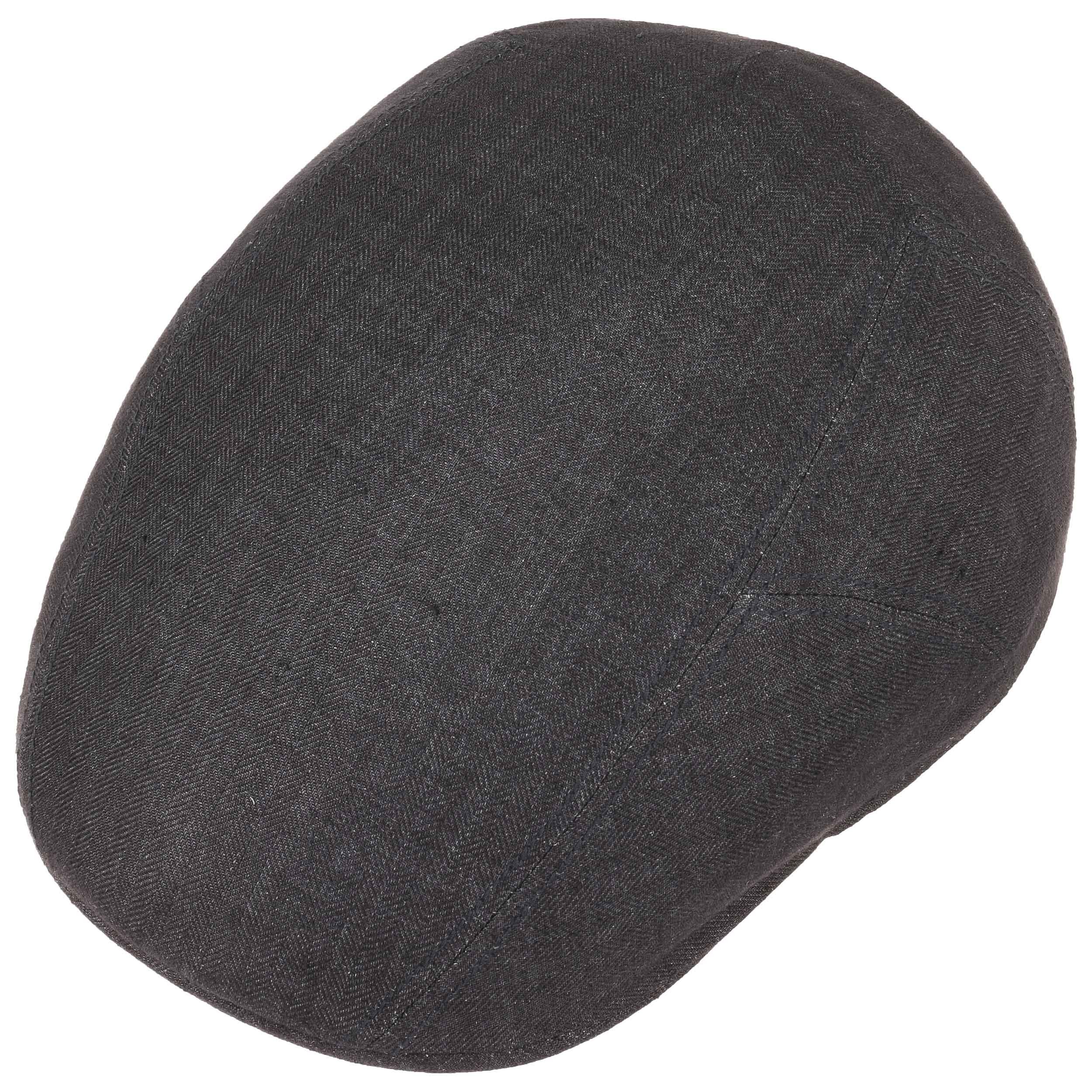 Stetson Herringbone Linnen Pet Heren - Made in the EU met klep cap flat hat voering voor Lente/Zomer - 63 cm grijs