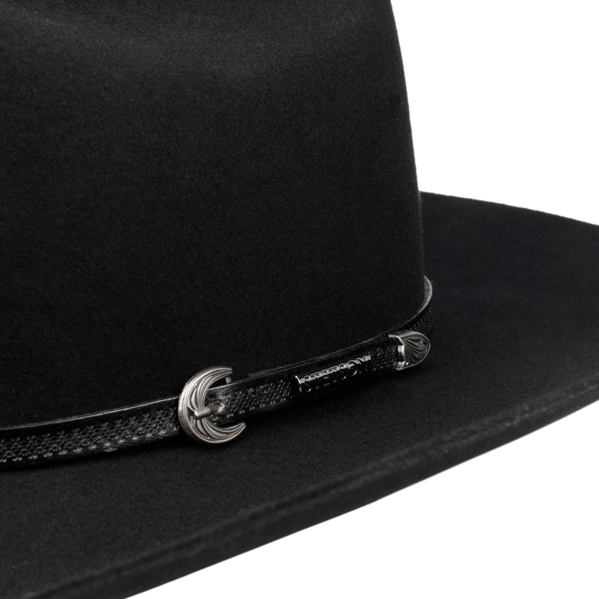 Stetson Laramie Wool Western Hoed Heren - cowboyhoed wollen rodeo met leren band voor Herfst/Winter - M (56-57 cm) grijs
