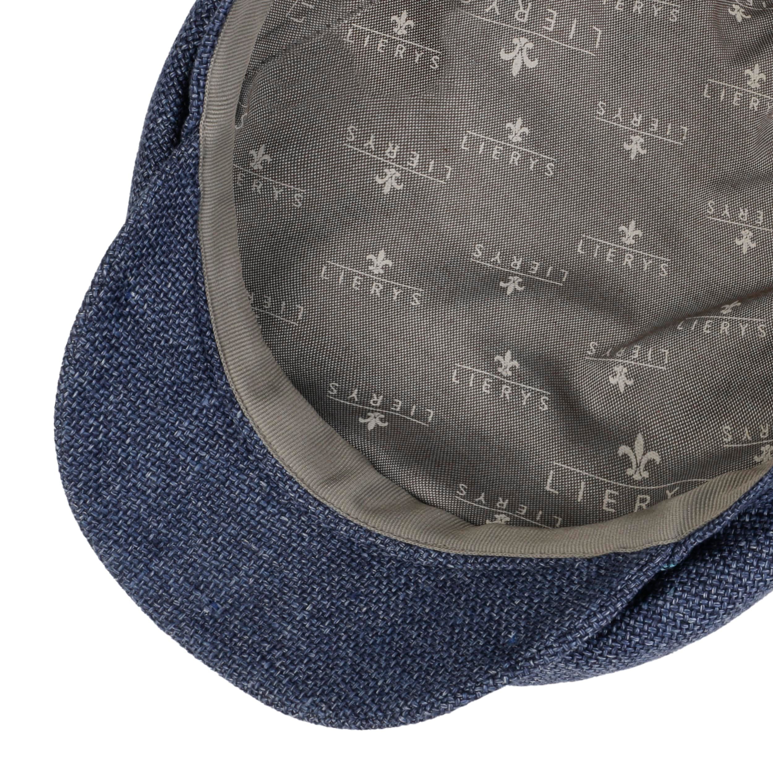 Stetson Summer Linen Driver Pet Heren - Made in Germany linnen cap flat hat met klep voor Lente/Zomer - 59 cm blauw-gemeleerd