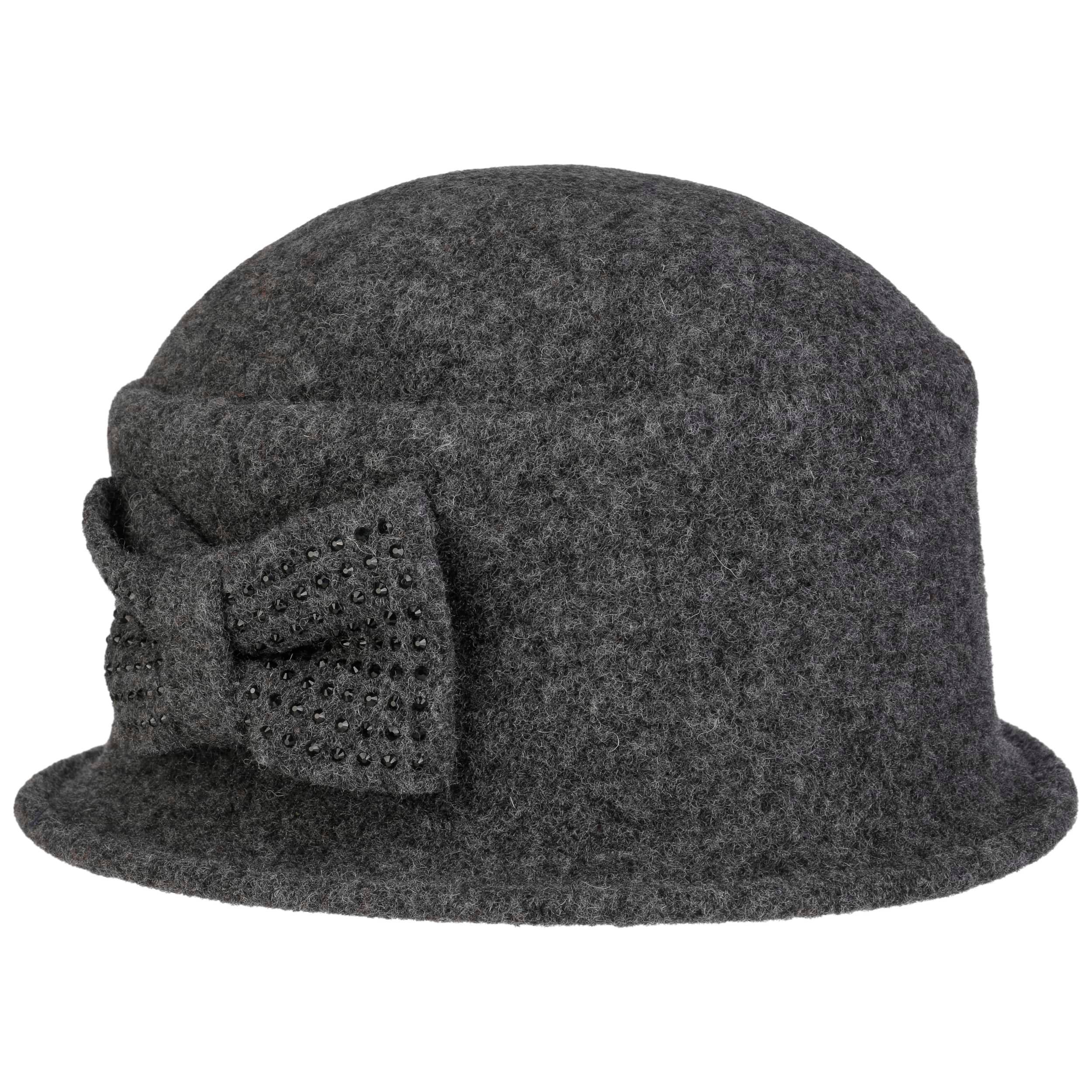 Seeberger Beata Walkloden Hoed Dames - dameshoed klokvormige voor Herfst/Winter - One Size donkerblauw