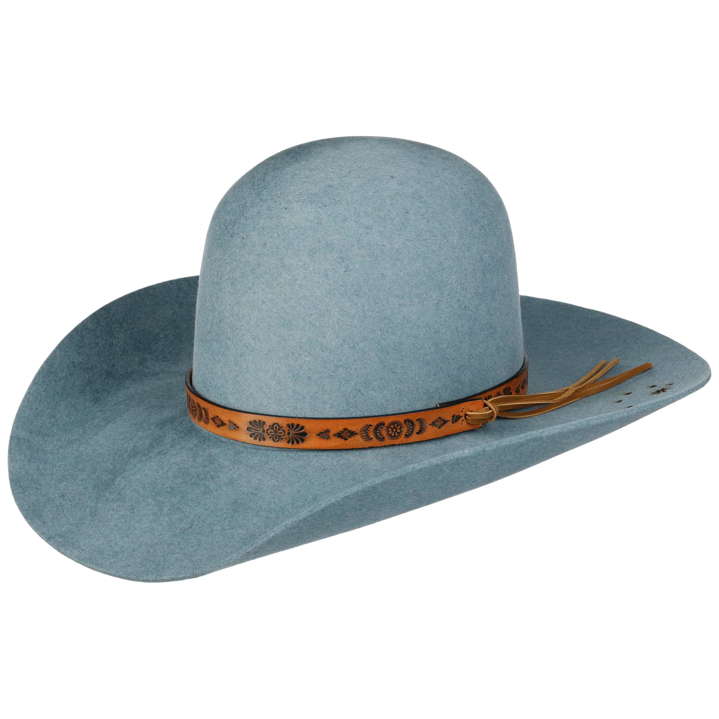 Black Jungle Reedley leren hoed, klassieke westernhoed, cowboyhoed, bruin, XS Black Jungle Reedley leren hoed, klassieke westernhoed, cowboyhoed, bruin, XS