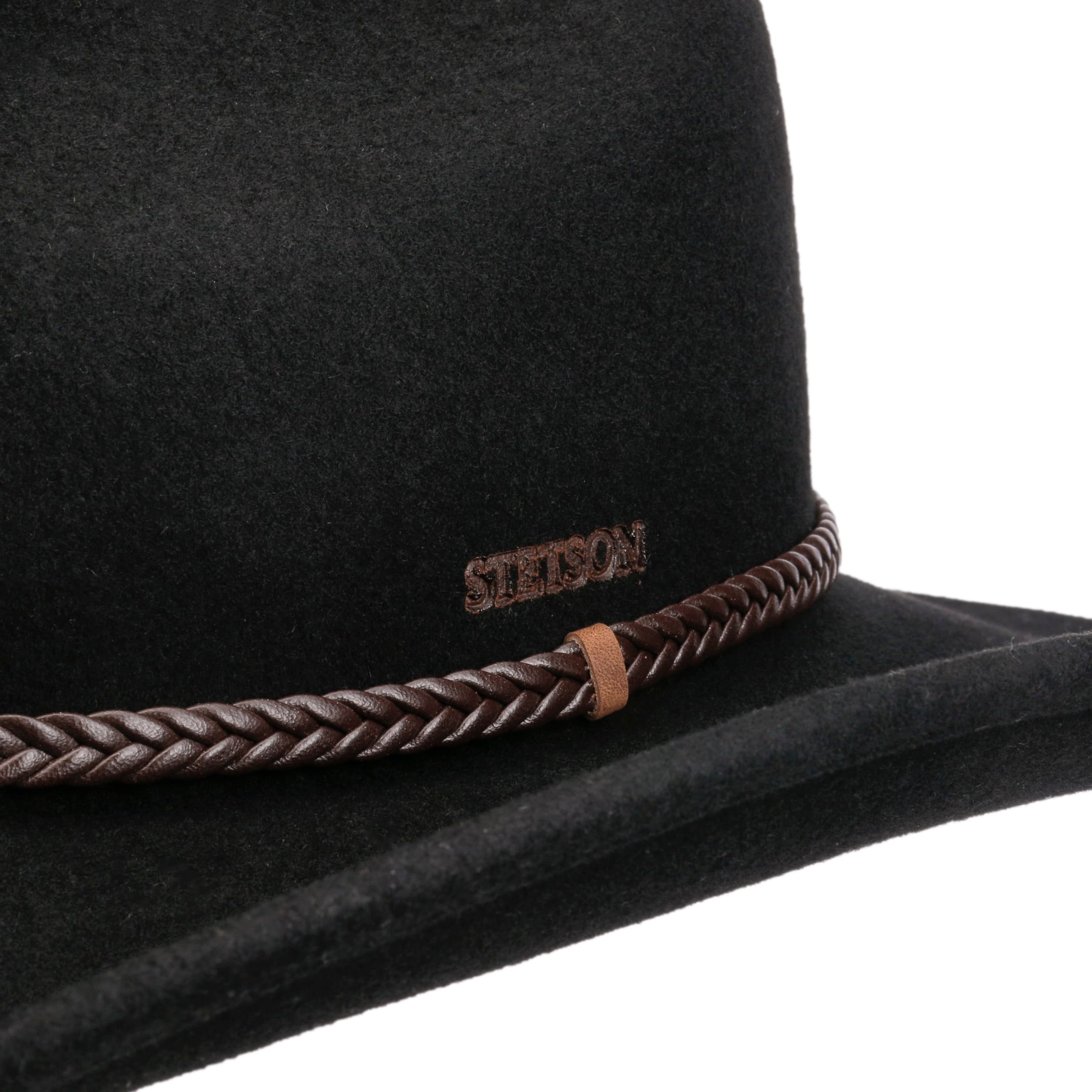 Western wollen vilten hoed Great Plains voor dames en heren - cowboyhoed westernhoed, zand, 57 cm