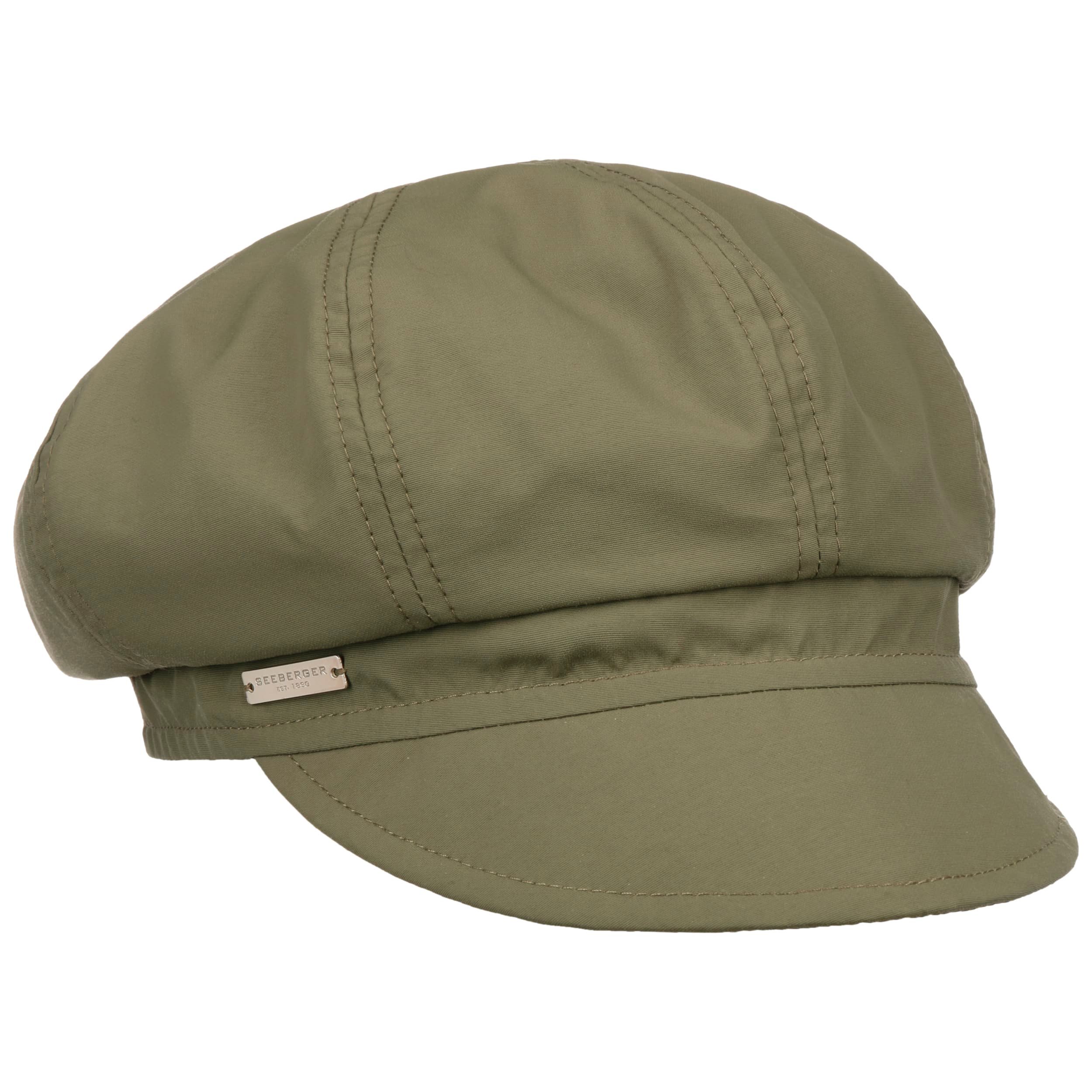 Seeberger Rainy Day Newsboy Pet Dames - Baker Boy Cap Wintercap Zomer met Klep Voering voor Zomer/Winter, zwart, Eén maat