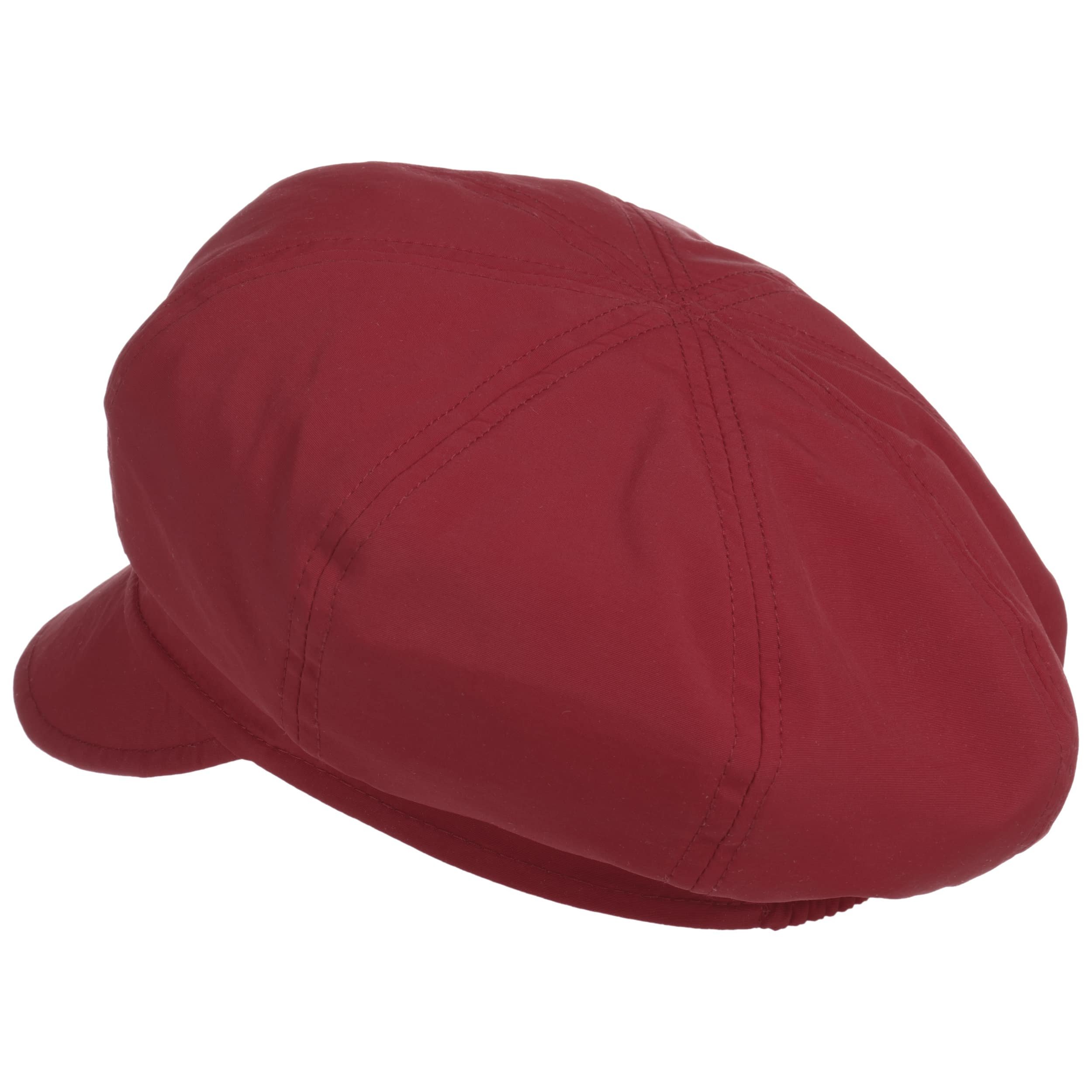 Seeberger Rainy Day Newsboy Pet Dames - baker boy cap wintercap zomer met klep voering voor Zomer/Winter - One Size rood