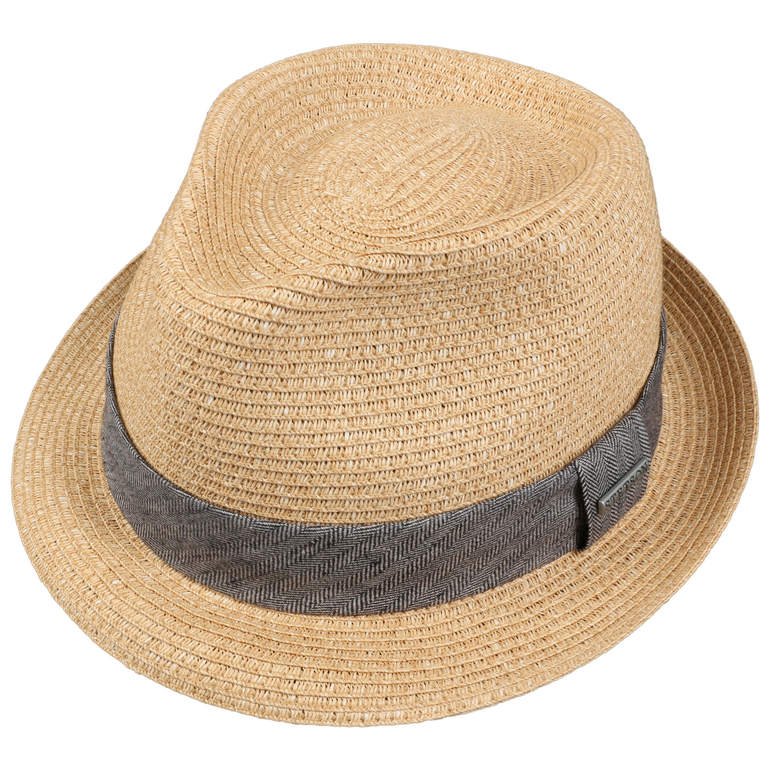 Stetson Reidton Toyo Trilby Strohoed Dames/Heren - zomer hoed heren voor Lente/Zomer - XL (60-61 cm) antraciet