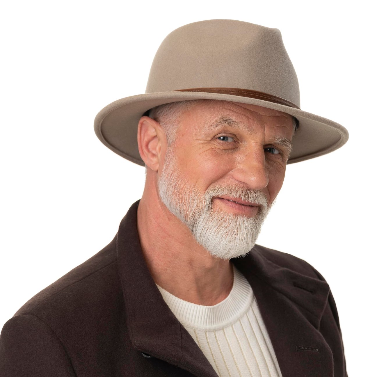 fiebig Casual Traveller Wool Felt Hat, Crushable & Waterproof Roll Hat with Braided Leather Strap Trim, Red