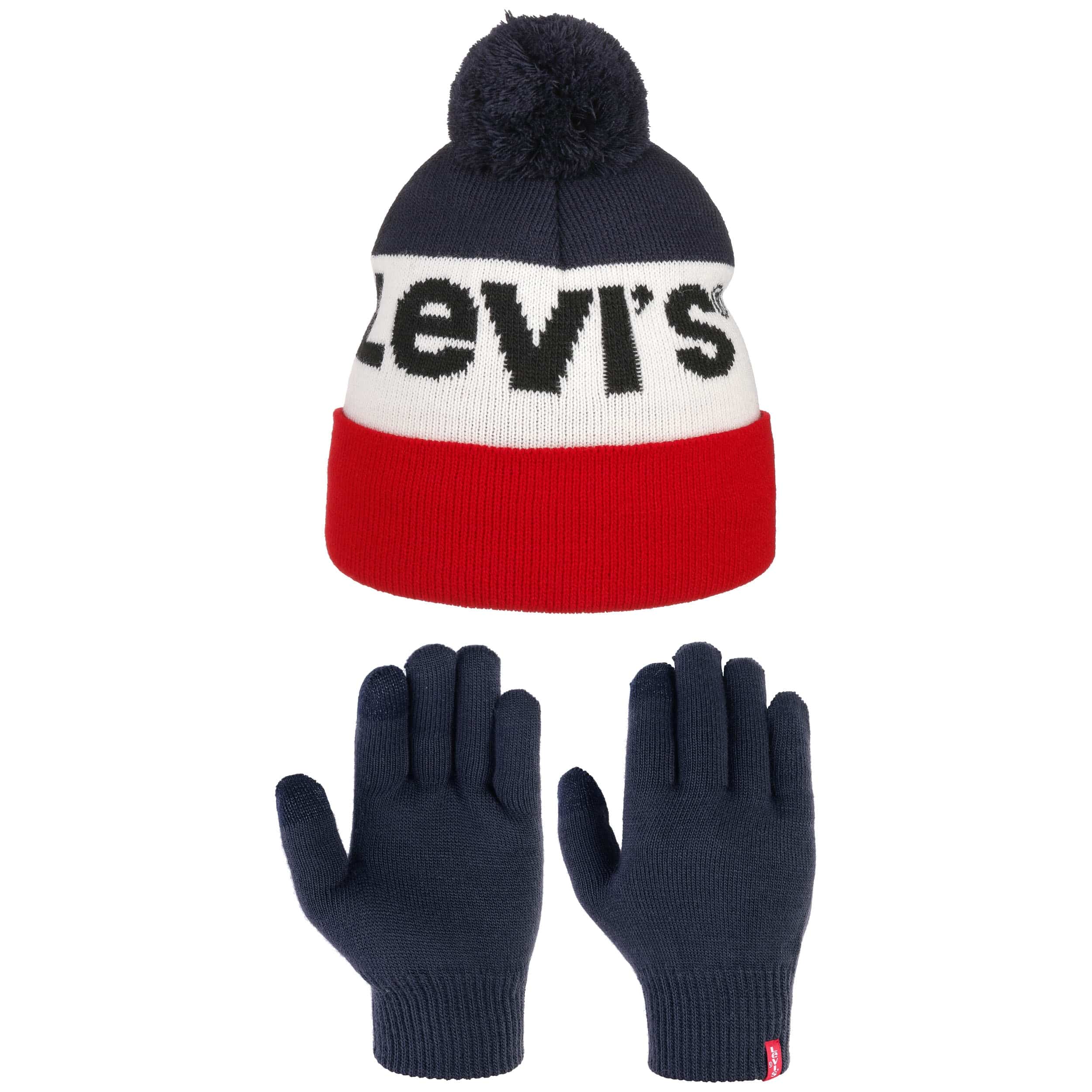 Accessoires Handschoenen Gebreide handschoenen Levi’s Levi\u2019s Gebreide handschoenen blauw casual uitstraling 
