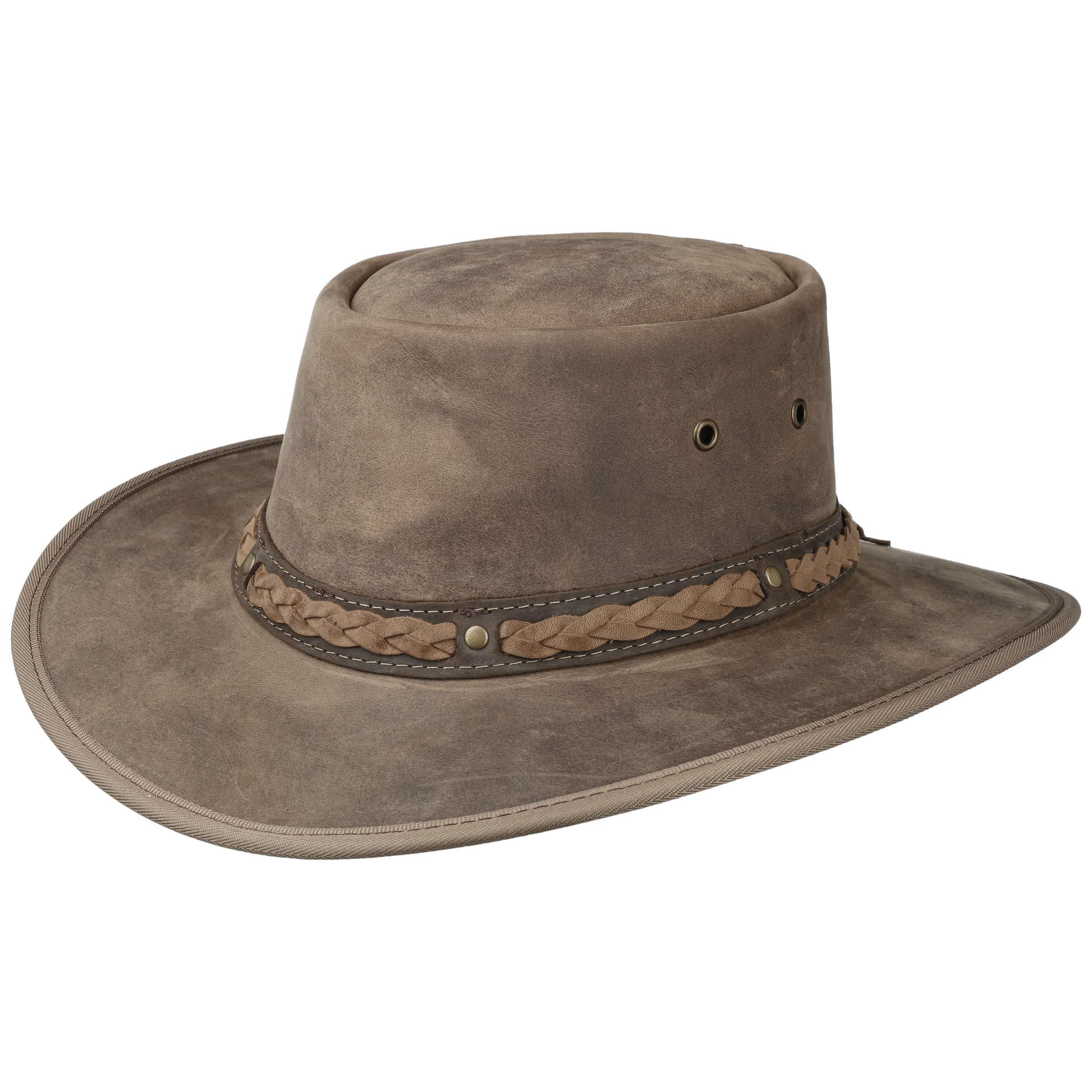 Squashy Bronco Leather Hat by Hoedshop Heren Accessoires Hoeden & Mutsen Hoeden 
