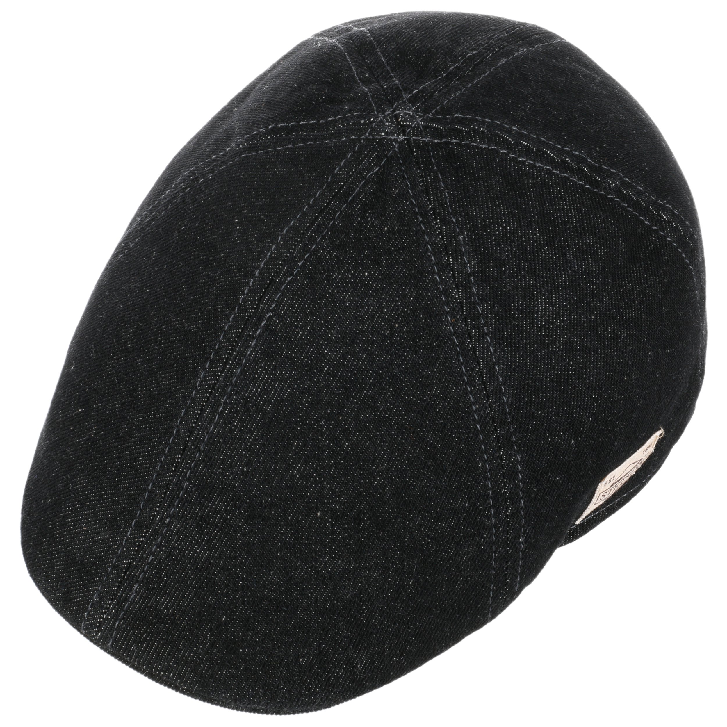 Stetson Texas Denim Print Pet Dames/Heren - Made in the EU flat hat met klep voering voor Lente/Zomer - XL (60-61 cm) donkerblauw