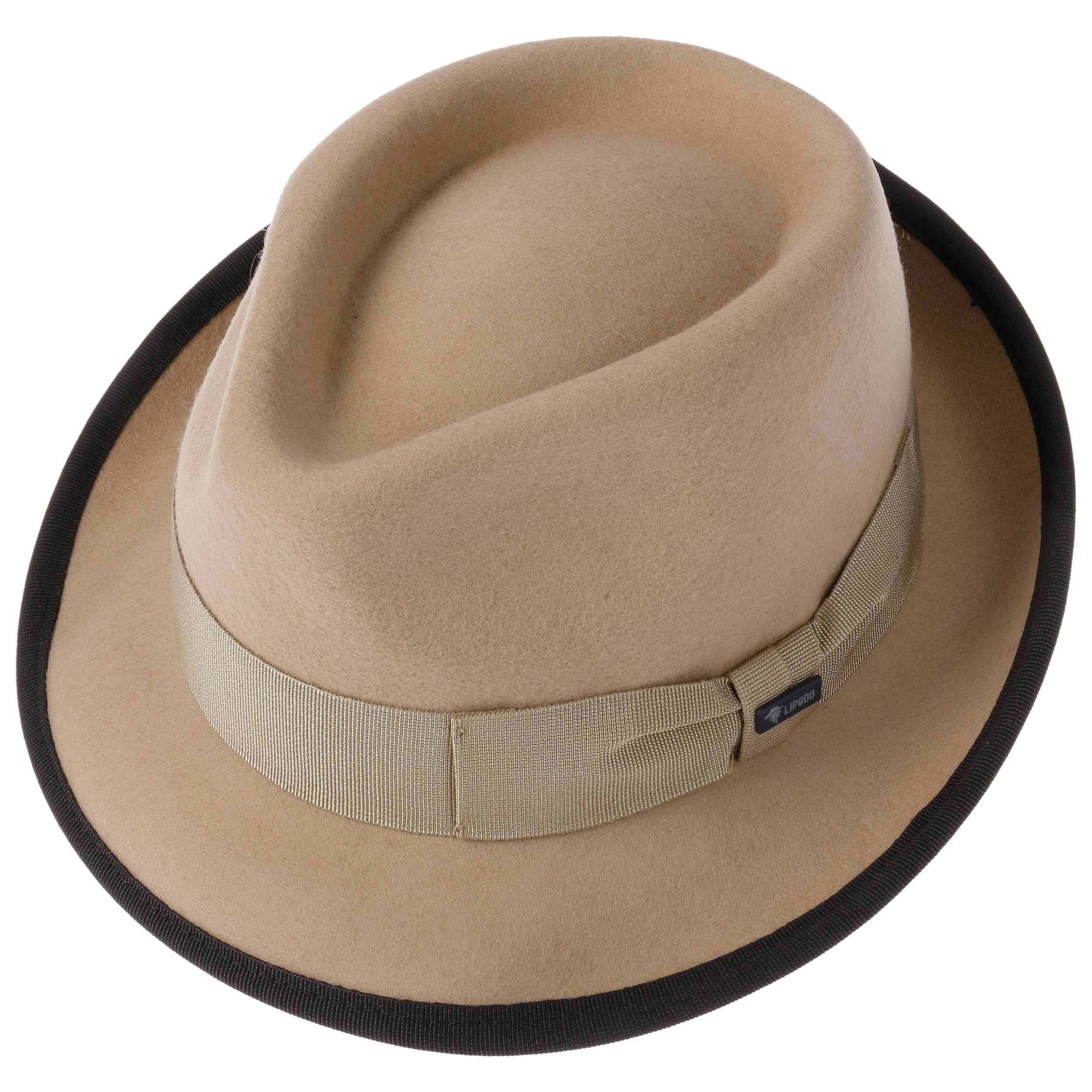 Lipodo Classic Wool Trilby vilthoed Dames/Heren - Wollen Hoed Made in Italy - Wolvilthoed - Trilby hoed Zomer/Winter - Fedora - S (54-55 cm) antraciet