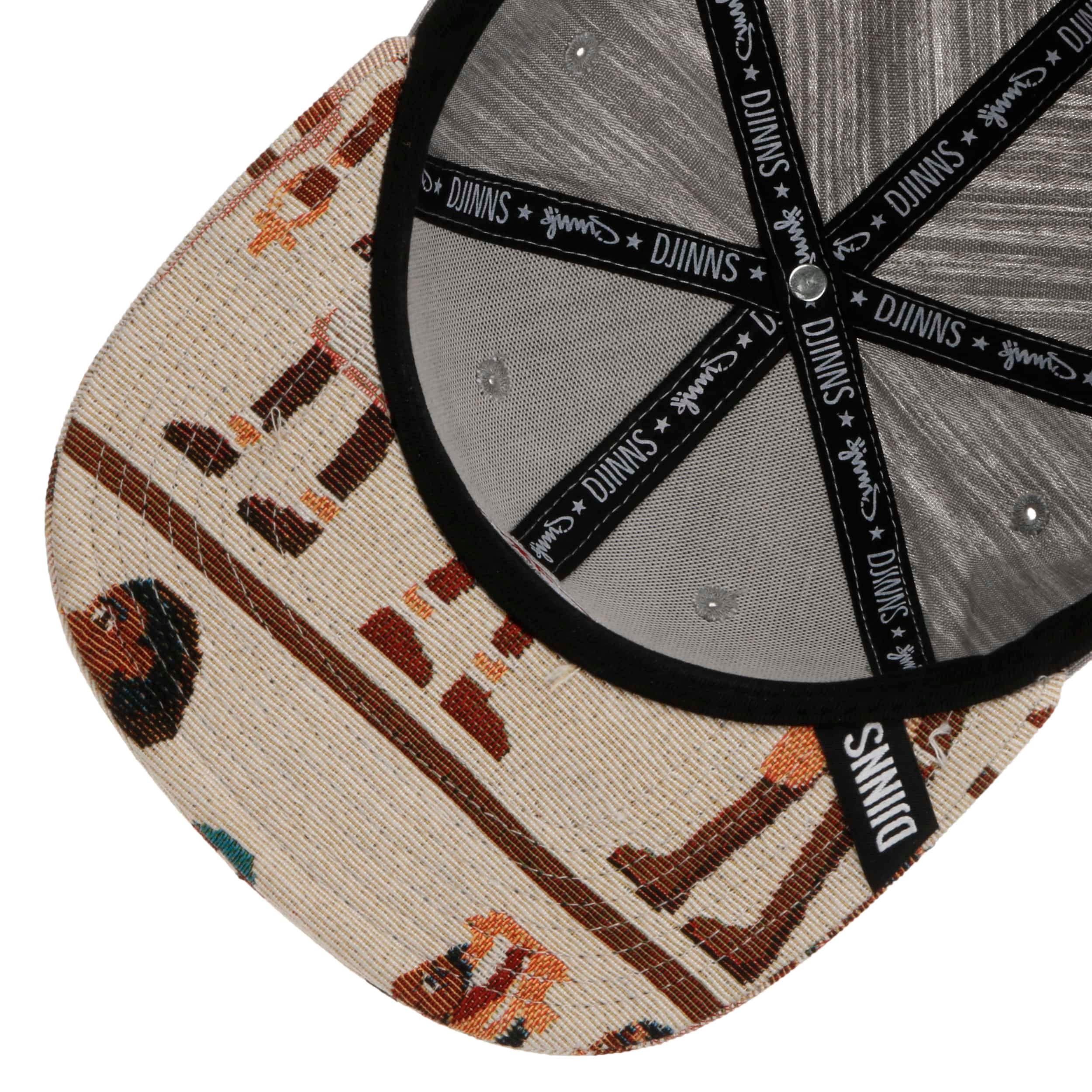 Djinns Lama Linen Beige Zwart Verstelbare 6P Snapback Pet Djinns Lama Linen Beige Zwart Verstelbare 6P Snapback Pet