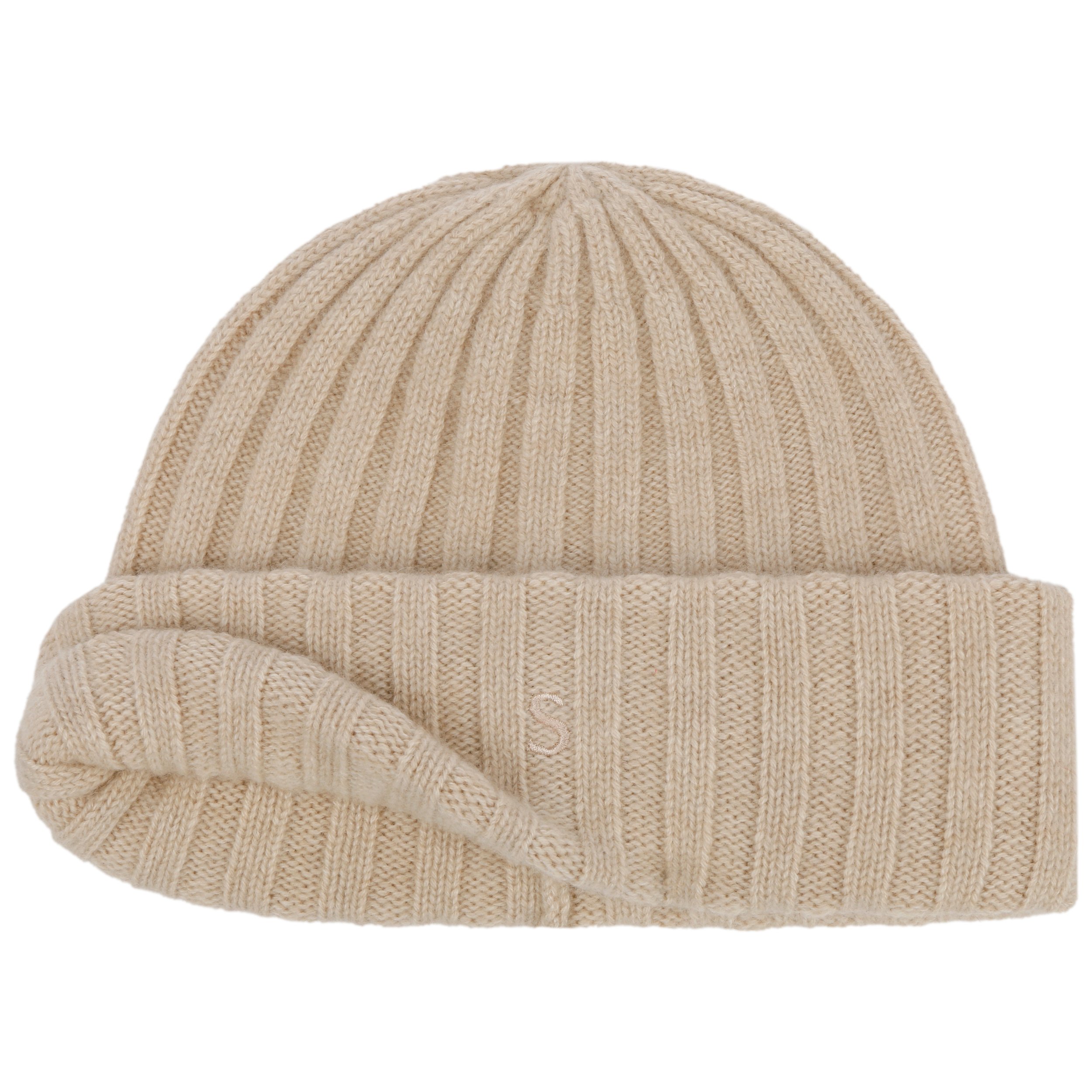 Stetson Mayville Kasjmieren Muts Dames/Heren - beanie met omslag voor Herfst /Winter - One Size cremewit
