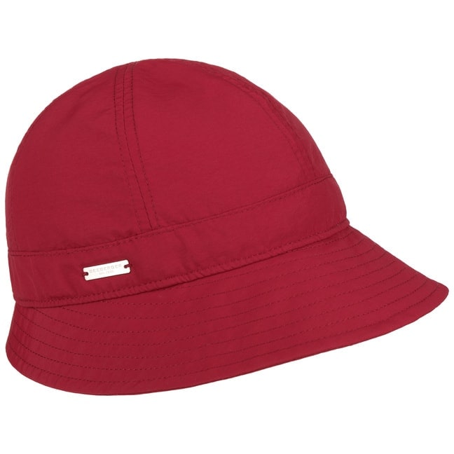 Unieke katoenen cloche hoed donkerrood met lichtroze band smart casual haken Accessoires Hoeden & petten Nette hoeden Cloche hoeden 