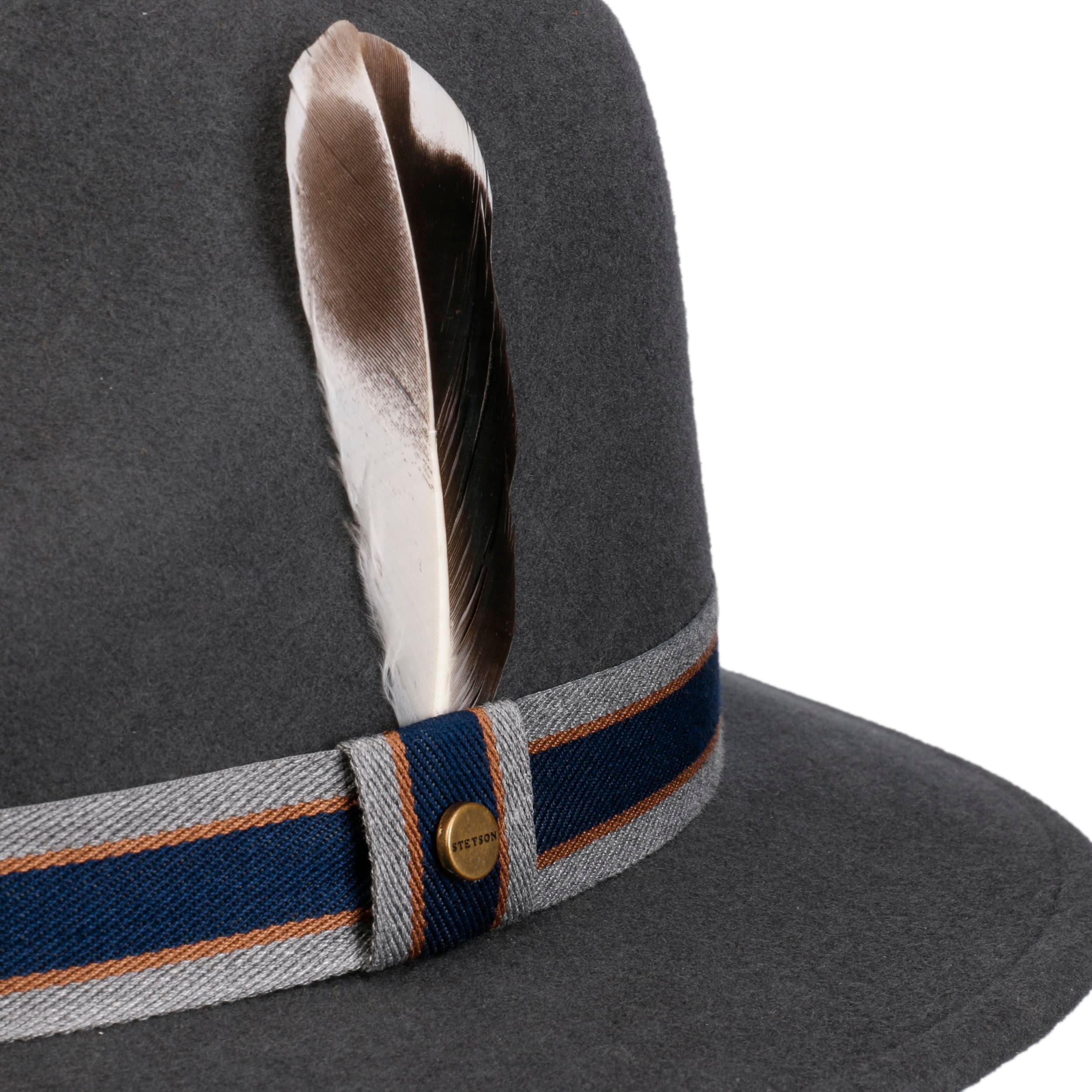 Stetson Jacksfield Wollen Hoed Dames/Heren - regenhoed vilthoed outdoor met leren band voor Herfst/Winter - L (58-59 cm) bruin