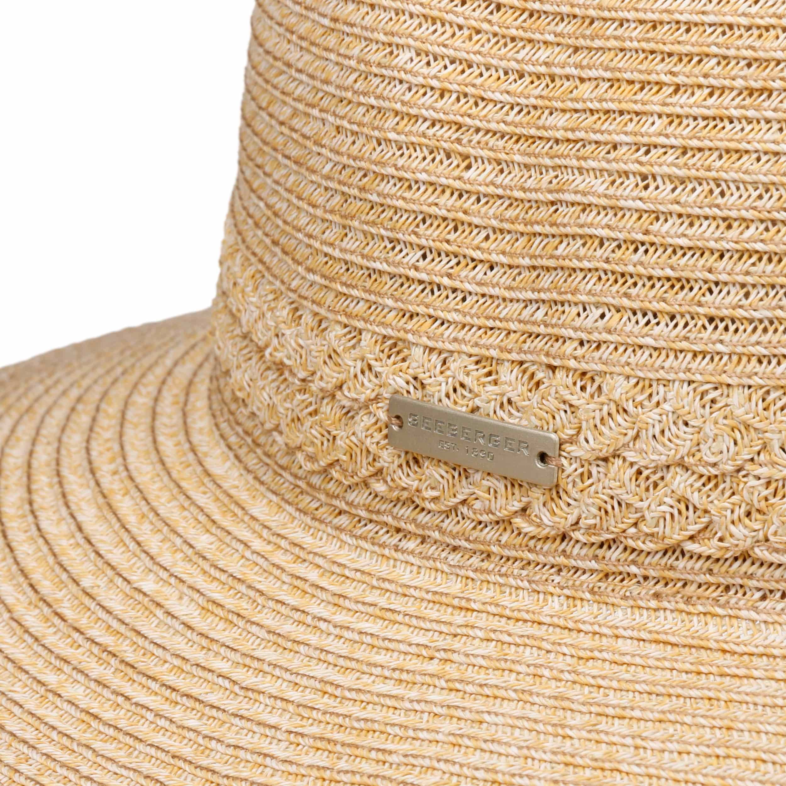 Fedora Fedora Strohoed voor heren, trilby hoed, zonnehoed, panama-hoed, wol, 012 oranje, maat: 7 1/4 (58 cm), geschikt voor 55,9 cm - 57,8 cm, 58 cm
