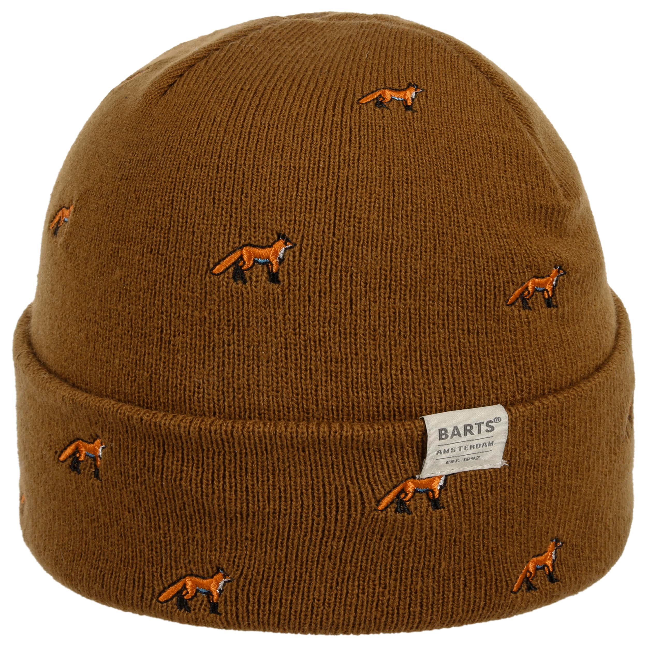 Barts Vinston Fox Beanie Muts Dames/Heren - wintermuts omslagmuts met omslag voor Herfst/Winter - One Size olijfgroen