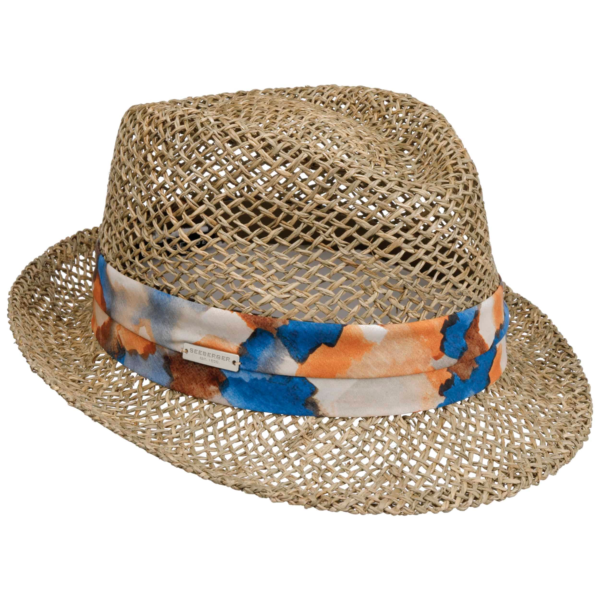 fiebig Jackson Trilby Papieren hoed met gekleurde ripsband