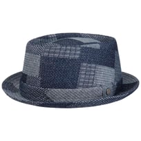 Denim Patchwork Pork pie Stoffen Hoed by Lierys - &euro; 99,00