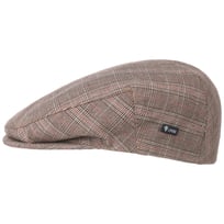 Stetson Summer Linen Driver Pet Heren - Made in Germany linnen cap flat hat met klep voor Lente/Zomer - 56 cm blauw-gemeleerd