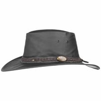 Black Jungle Broome Cowboyhoed Van Rundleer Met Kinriem - Weerbestendig En Opvouwbaar