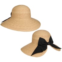 Wide Brim Raffia Hoed met Strikje by Loevenich - &euro; 69,95