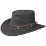 Squashy Bronco Leather Hat by BARMAH zwart