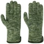 Walkloden Handschoenen met Leer by Roeckl groen-gemêleerd