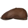 Brooklin Leren Flat Cap by Stetson bruin
