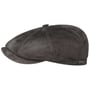 Hatteras Goat Suede Flat Cap by Stetson antraciet