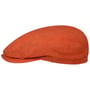 Belfast Linnen Zomer Flat Cap by Stetson oranje-rood