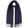 Cashmink Uni Sjaal met Franjes by Fraas donkerblauw