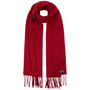 Cashmink Uni Sjaal met Franjes by Fraas rood