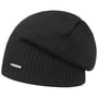 Wool Oversize Beanie Muts by Stetson zwart